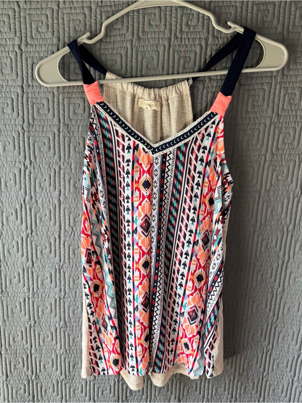 Rewind Tank Blouse Women’s Small Aztetic Print Geometric Polyester